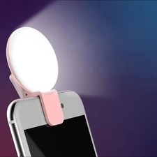 Portable LED Selfie Ring Light Mini Clip-On 3-Level Dimming Phone Photo Light