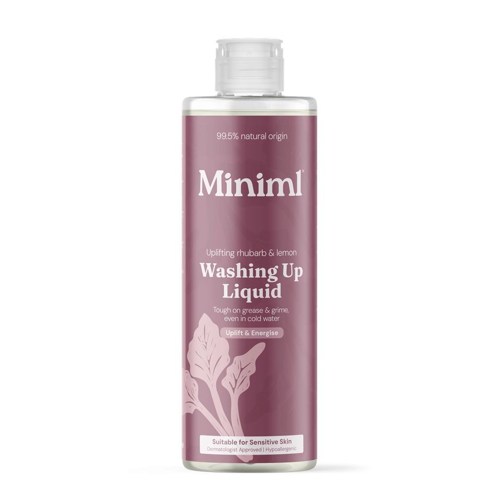 Miniml Washing Up Liquid 400ml – Rhubarb & Lemon | Plant Based – Vegan Dish Soap – Biodegradable – Non-Toxic – Tough on Grease – Gentle on Hands - Image 3