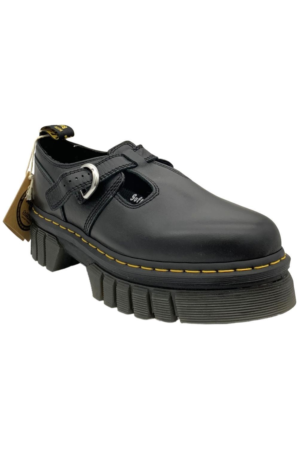 Женские мокасины на платформе Dr Martens Audrick T Bar черного цвета 14790₽