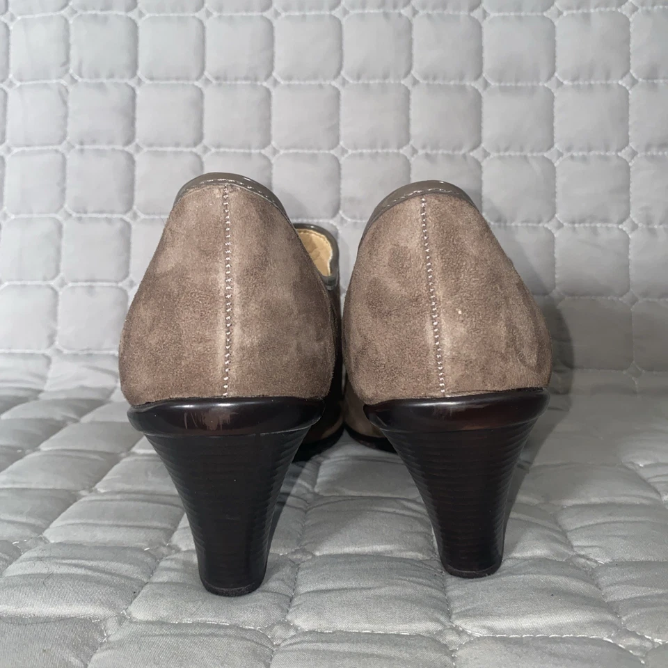 Softspots Daria Mary Jane Dress Pump Shoe Brown Suede Slip On Heel Womens 8.5WW - Image 3 of 4