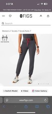 Figs Zamora high waisted jogger in charcoal- medium tall