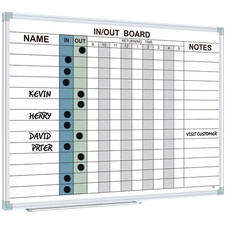 Lockways In And Out Magnetic Dry Erase Board Employee In/Out Planner Board 24 X