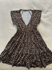 Urban Outfitters XS Black Floral Ruffle Short Sundress Lightweight Polyester