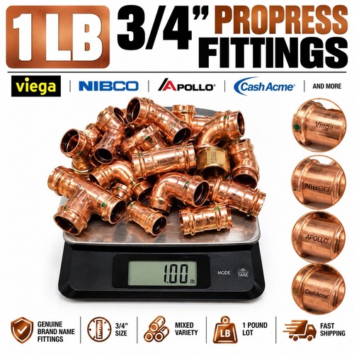 3/4" Copper Press Fittings Mixed Brand Lot 1 lb+ Elbows Couplings Tees