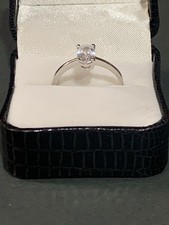 Size Q 925 Sterling Silver Solitaire Cubic Zirconia Ring