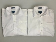 2 Omega Italy Men  s Long Sleeve Button Front Dress Shirt XL 17-17 1/2 Slim Fit