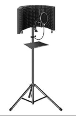 Portable Vocal Booth Reflection Filter Sound  with Floor Stand (Mic Not Included