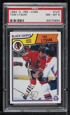 1983-84 O-Pee-Chee Tom Lysiak #107 PSA 8 0m2