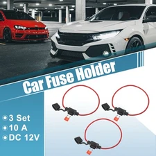 3 Set DC 12V Car ATC Blade Style Inline Mini Fuse Holder with 10A Mini Fuse