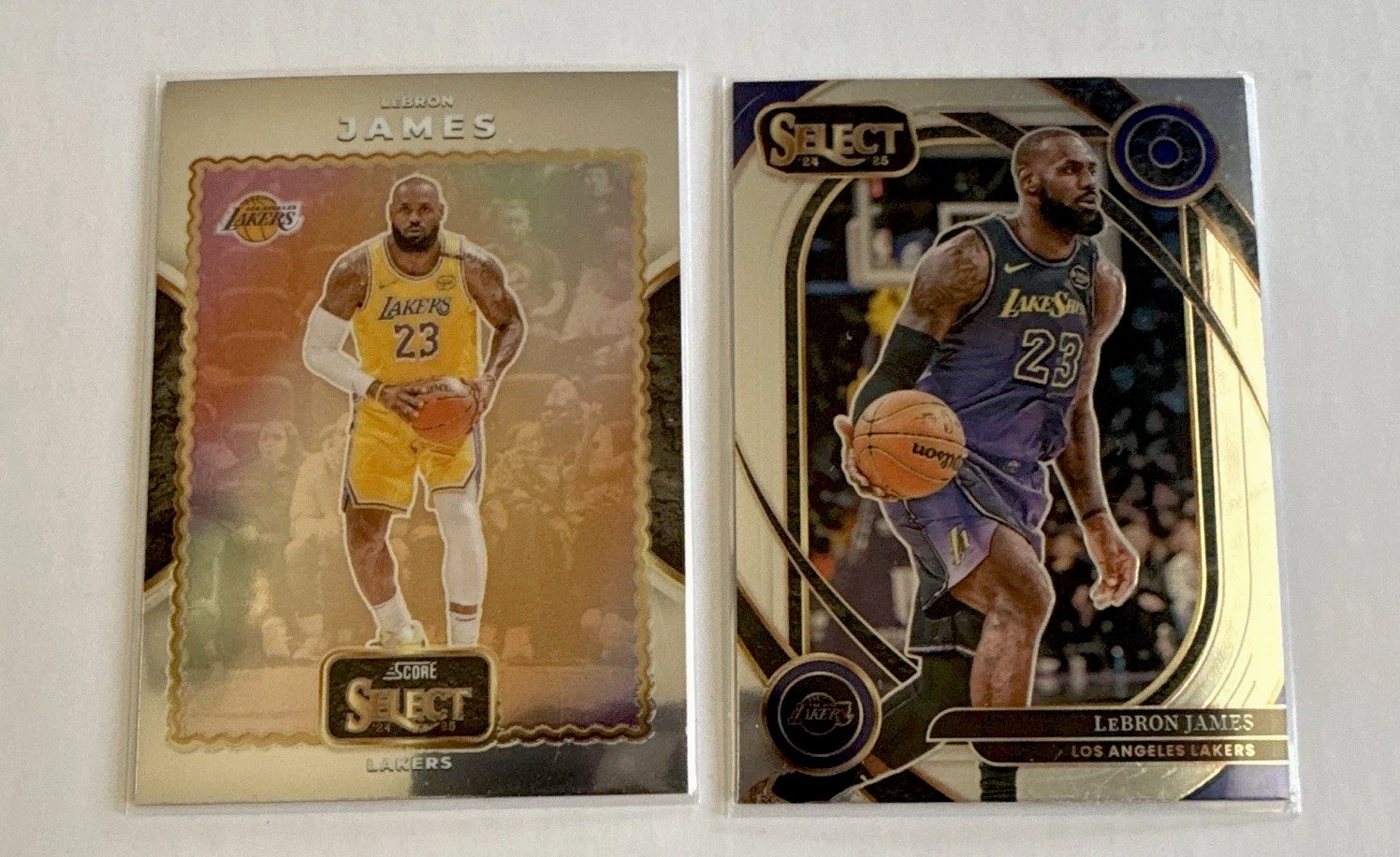 2024-25 Panini Select LeBron James Lakers 2-Card Lot Insert #3 #241 court side
