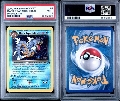 2000 Pokemon Rocket Dark Gyarados Prerelease PSA 9 Promo Holo Vintage
