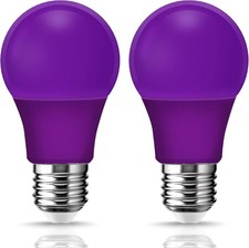 Purple LED Light Bulbs A19 Black Light 9W E26 2 Pack New
