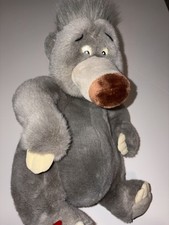 Jungle Book BALOO Plush Stuffed Bear 16" Gray Walt Disney Co 1990s Tag Vintage