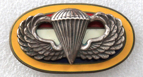 US WWII ARMY FIRST SPECIAL SERVICE FORCE PARATROOPER JUMP WING & OVAL STERLING