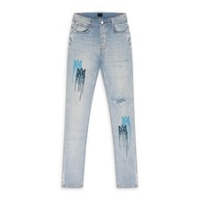NWT AMIRI LIGHT INDIGO MA DRIP JEANS SIZE 30 1290