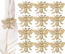 Decor & Gift Giving Ideas -, Special Occasions, Gold Napkin Rings Set of 12