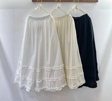 New Japanese Summer Womens Elastic Waist Wide Leg Loose Trousers Casual Pants