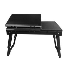 Foldable Laptop Table Bed Notebook Desk w/Cooling Fan Mo Board LED Light 4 x USB