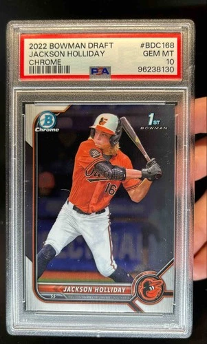 2022 Bowman Draft Jackson Holliday Chrome 1st Prospect #BDC-168 Orioles PSA 10