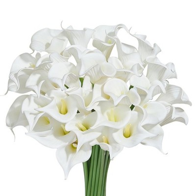 30 PCS Faux Calla Lily Bouquet - Real Touch Artificial Flowers for Wedding, DIY