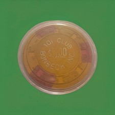Rare Vtg. 101 Club Defunct Las Vegas Vintage $5 Casino Poker Chip In Case