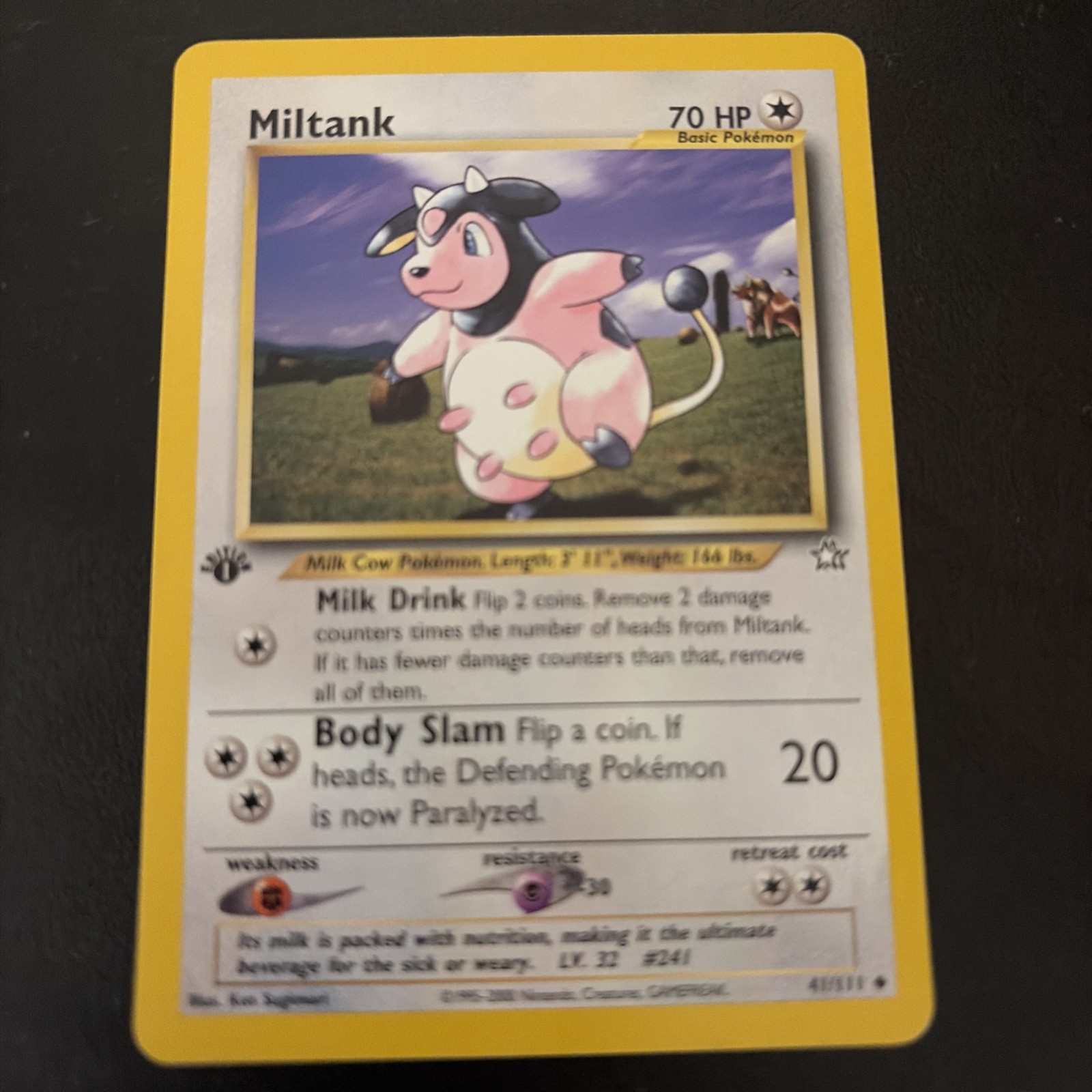 Miltank 41/111 Neo Genesis First Edition Pokémon Card In Mint Condition