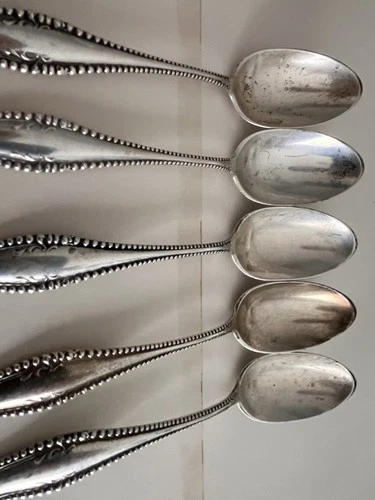 Set of 5 Towle Canterbury Sterling Silver Teaspoons – No Monograms –Vintage 925