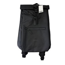 RAINS Rolltop Rucksack W3 Matte Black Waterpr...