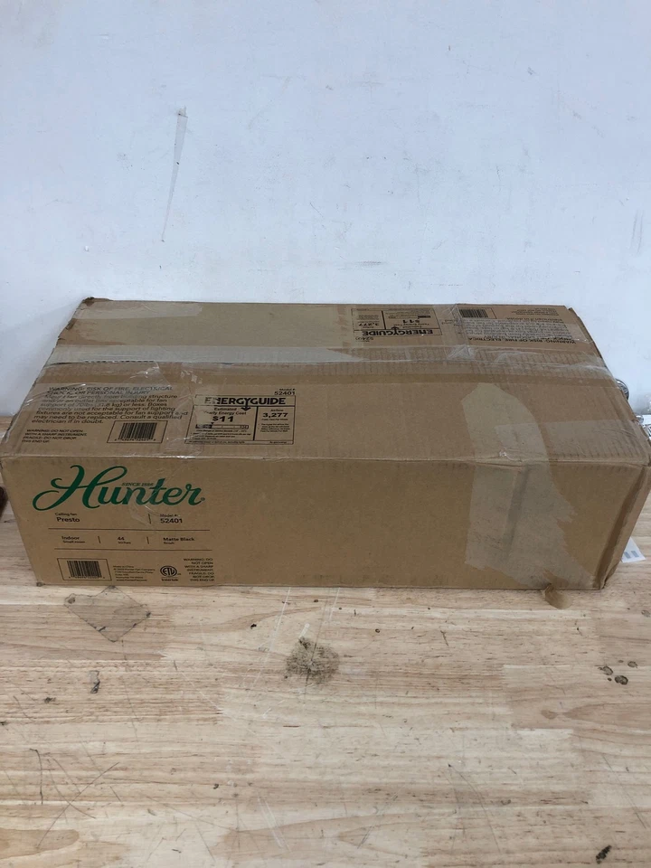 Hunter 52401 Presto 44" 3-Blade Indoor Hugger Fan w/ Wall Control - Matte Black - Image 2 of 2