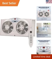 Reversible Airflow Blades Window Fan - 3 Speeds, LED Screen