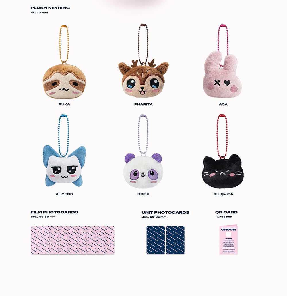 BABYMONSTER [CHOOM] 3rd Mini Album PLUSH KEYRING 6 Ver SET/6QR+
