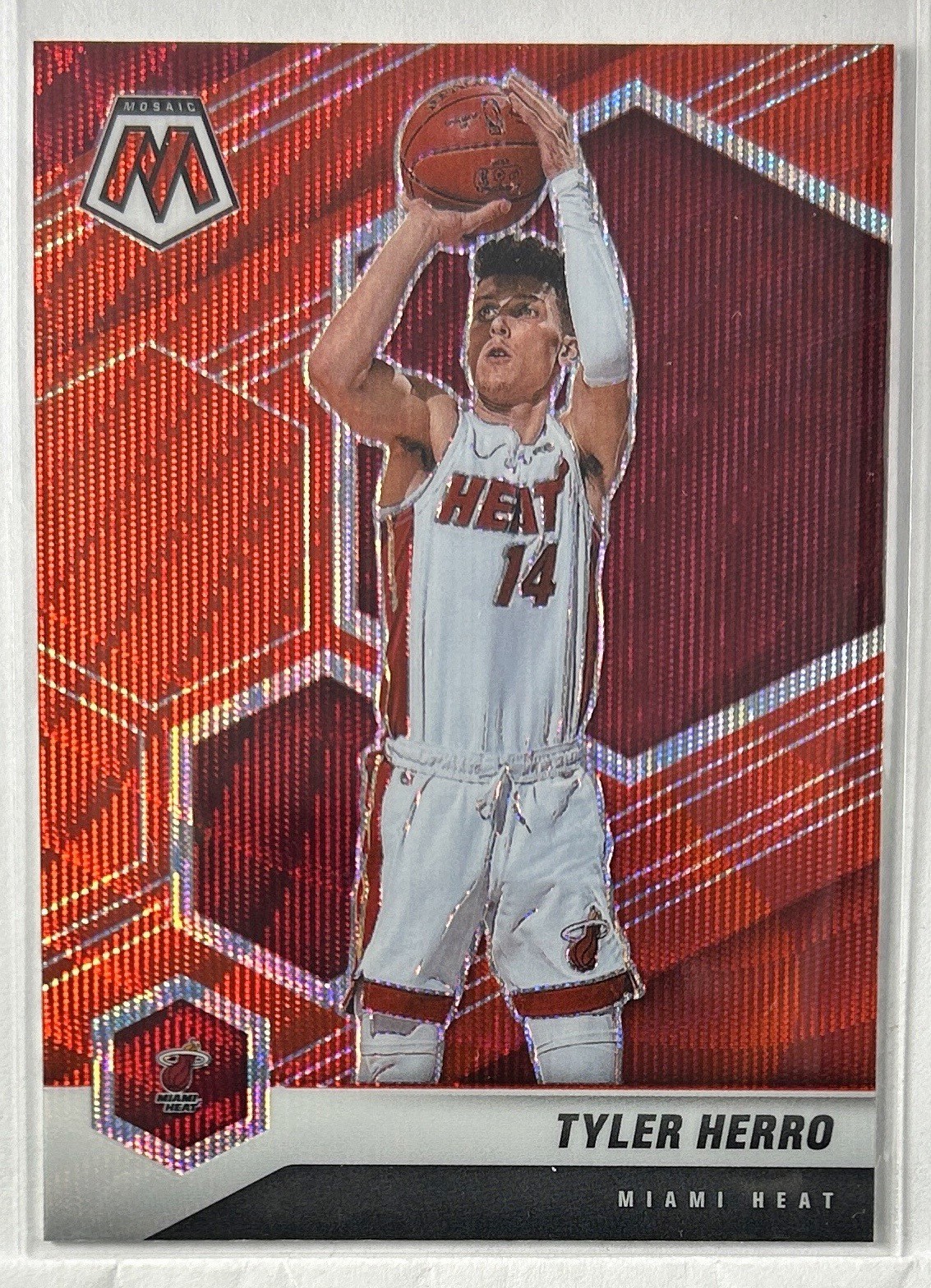 2020-21 Mosaic #5 Tyler Herro Mosaic Red Wave Miami Heat