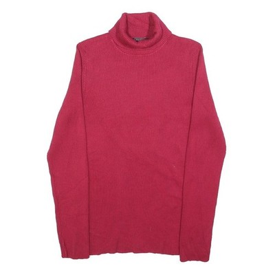 SPENSE Damen Rot Unifarbener Strickpullover Rollkragen Basic Strick M Leicht