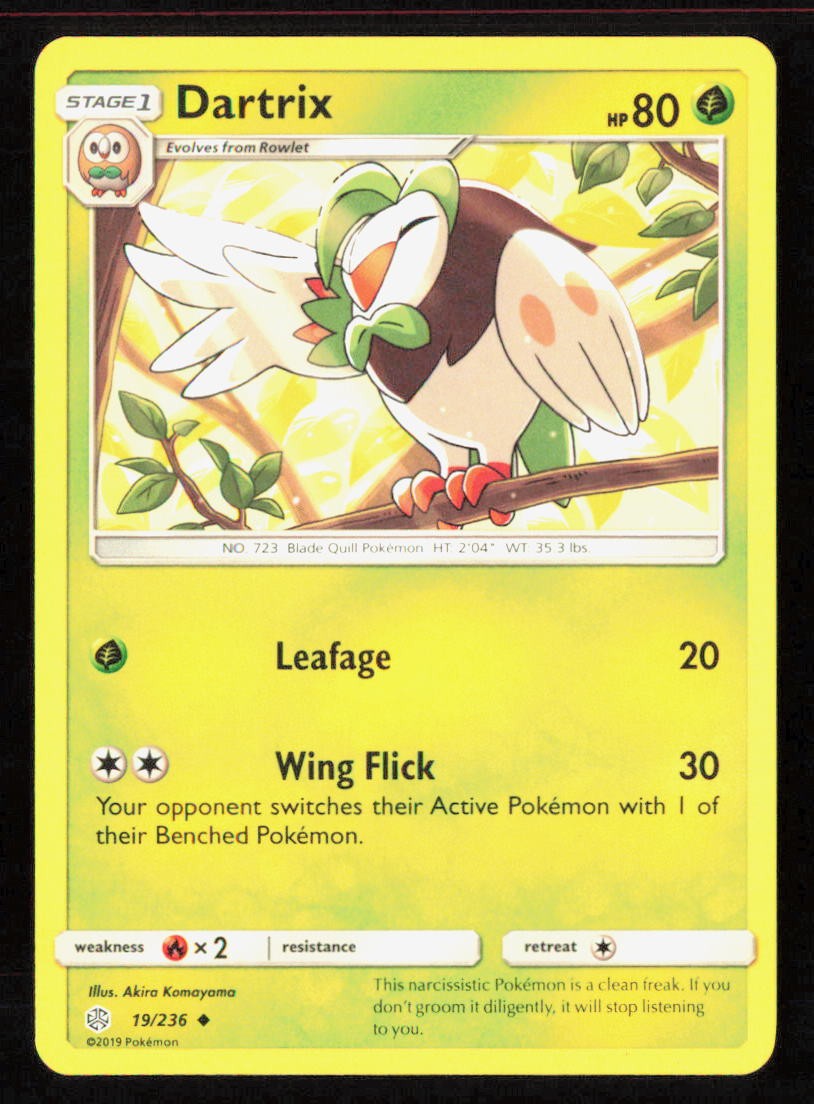 Dartrix SM - Cosmic Eclipse 19/236 Uncommon 2019 Grass Akira Komayama NM