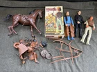 Johnny West 12" Lot of Figures, Box, and Accessories MARX Action Figures