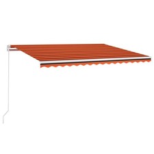 Manual Retractable Awning Shelter Outdoor Awning Folding Arm with LED vidaXL