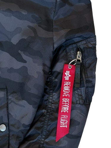 Men’s Alpha Industries Jacket MA-1 Camo Camouflage Bomber Flight Aviator Medium - Picture 4 of 11