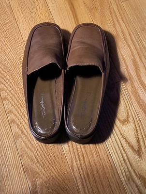 Thom McAn Brown Leather  Backless Loafers Women Size 8.5