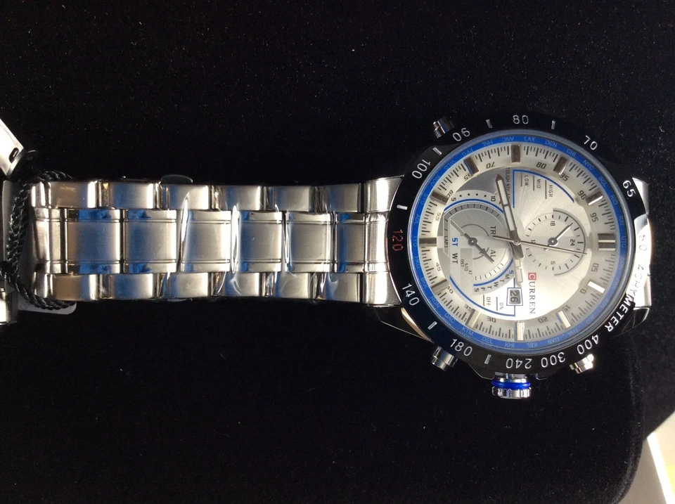 Новые аналоговые часы Curren из нержавеющей стали — с индикатором даты — искусственные компиляции - Изображение 3 из 4