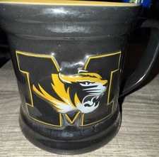 University of MISSOURI Tigers Black Ceramic Coffee Mug Raised 3D Graphics