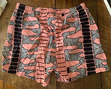 OP Ocean Pacific Vintage Board Shorts Mens Size L Pink Abstract Pattern