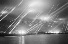 WW2 Picture Photo 1942 Searchlights during air-raid on Gibraltar 5190