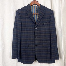Hombre Cuadros Pana 3 Botones Blazer Venturo Traje Chaqueta 42R Un Pecho
