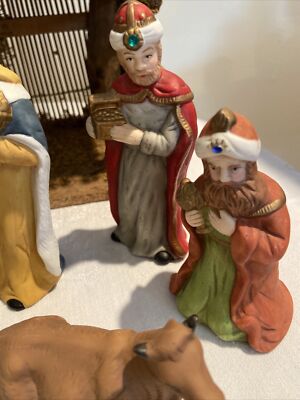 Vintage Porcelain Bisque Christmas Nativity Scene 12 Piece Set | eBay