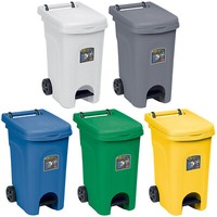 Bidone Rifiuti Spazzatura Pattumiera Per Raccolta Differenziata 60L Con Ruote