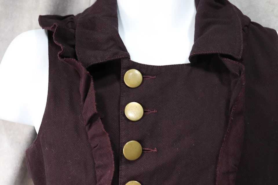 Vestido para mujer de tul púrpura sin mangas midi forrado estilo medieval talla pequeña Foto 3 de 4