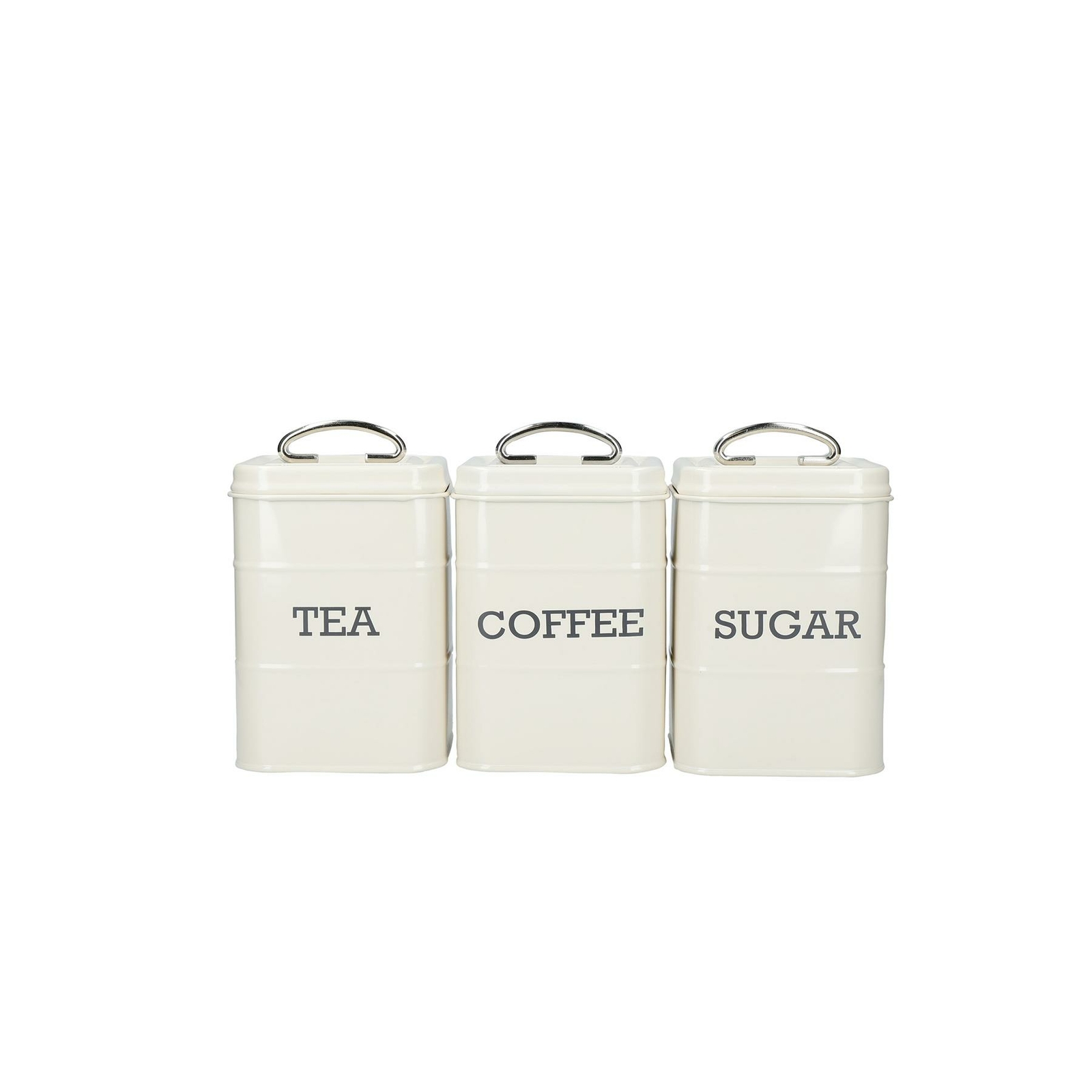 Nostalgia Tea/Coffee/Sugar Storage Canisters Set - Cream
