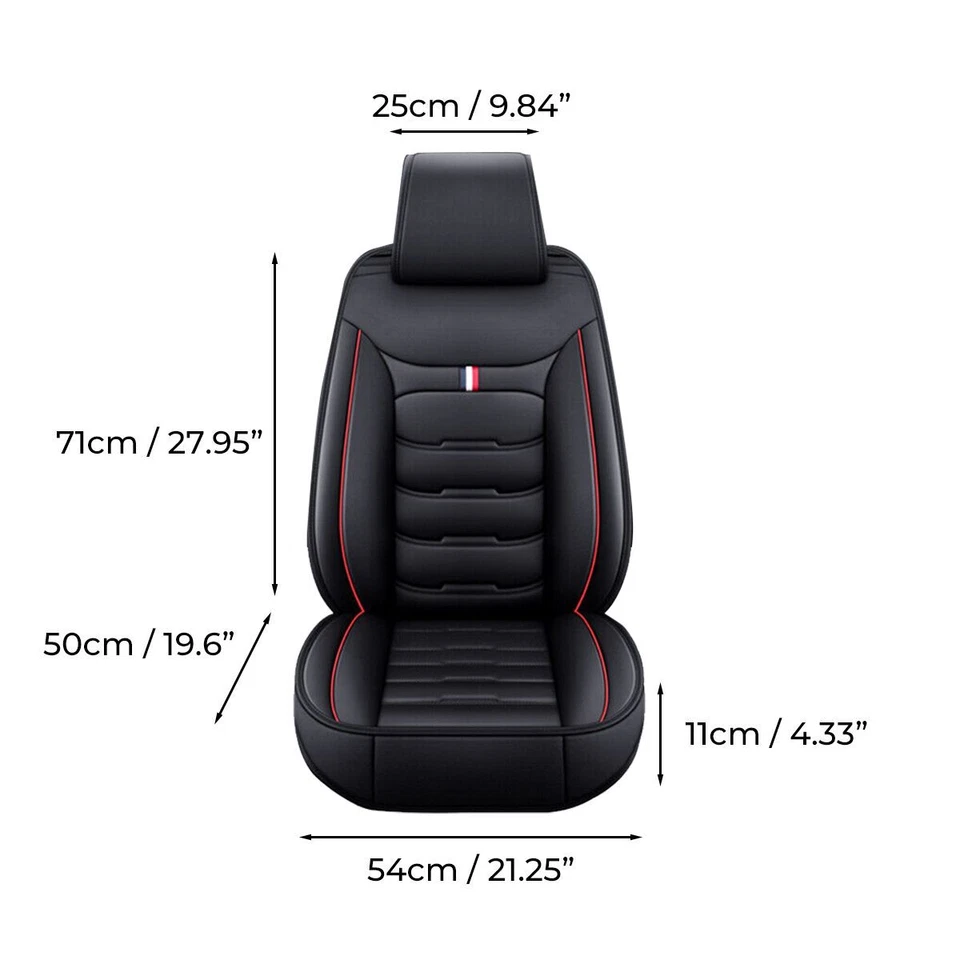 Auto Full Set Luxury Leather Seat Covers 5-Seats Front Rear Protectors Cushion q - Изображение 4 из 4