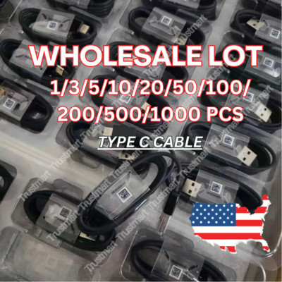 Wholesale Lot USB C Type C Fast Charger Cable Adapter Cord For Android Samsung