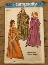 New VTG Simplicity Pattern 8354 Misses Caftan One Size 1969 Uncut Mumu
